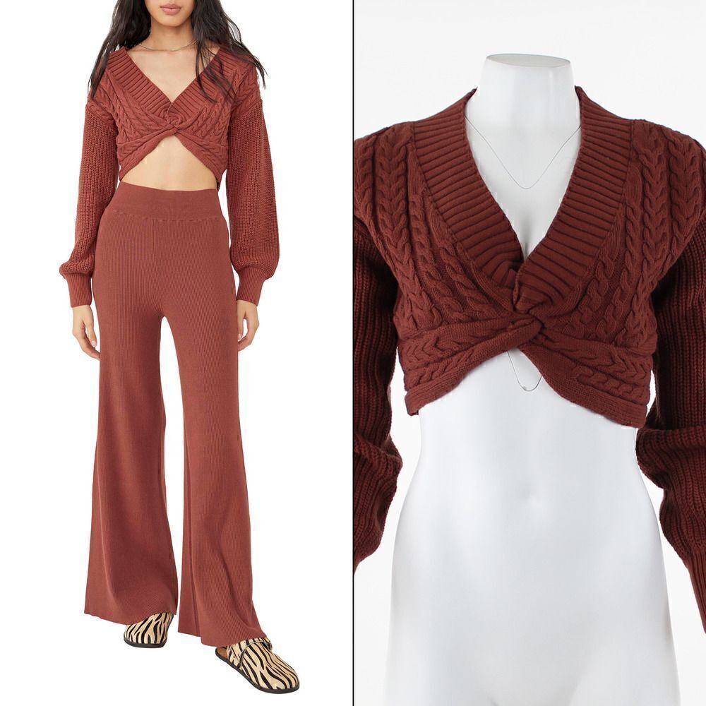 Free People Emilie Sweater in Cherry Cola